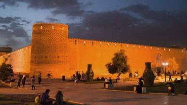 Karim Khan Citadel lit up at night, Shiraz, Iran